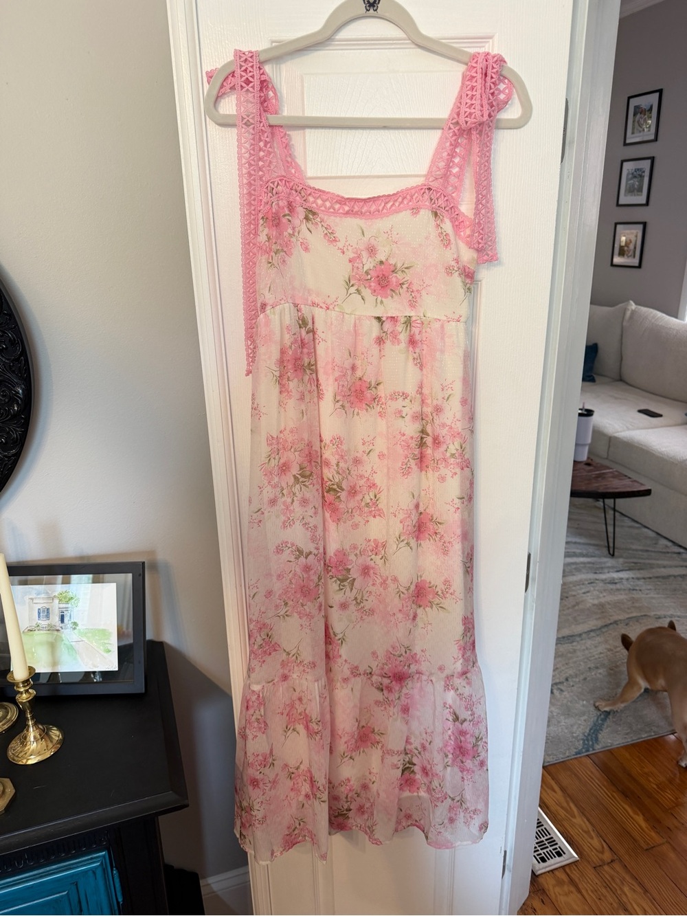 Pink floral dress